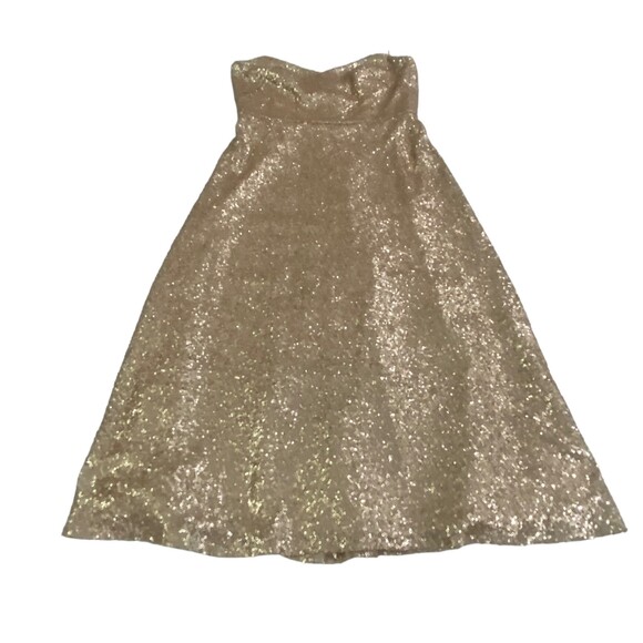 Dessy Collections 3067 Size 8 Party Elegant Rose Gold NWT Wedding Sequin Midi - Picture 7 of 12